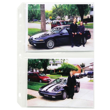 C-Line Products 35mm Ring Binder Photo Storage Pages  5 x 7, Traditional clear  side load, 11 14 x 8 18, 50PK 52572